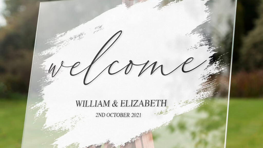 Personalised Acrylic Wedding Welcome Sign