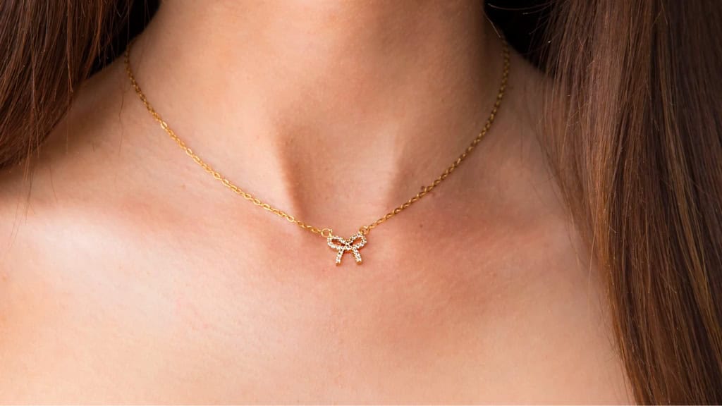 Gold Bowtie Necklace