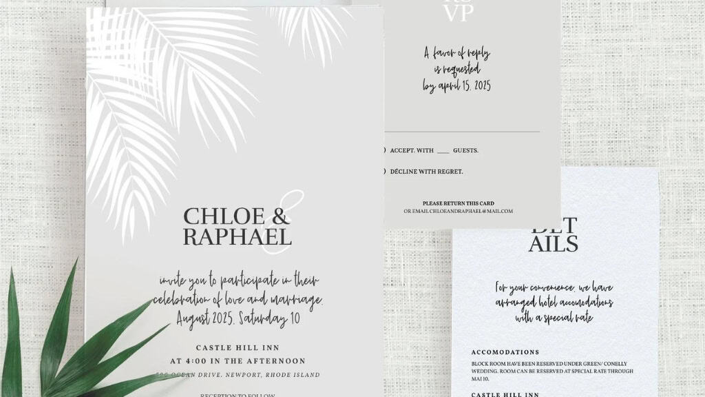Tropical Wedding Invitation Template