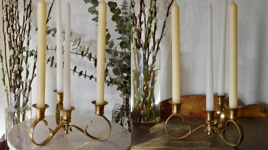 Vintage Brass 4-Arm Candelabra