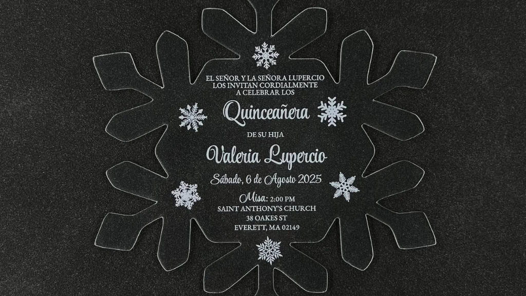 Winter Acrylic Snowflake Invitations