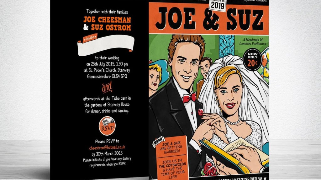 Comic Book Cover Wedding Invitation