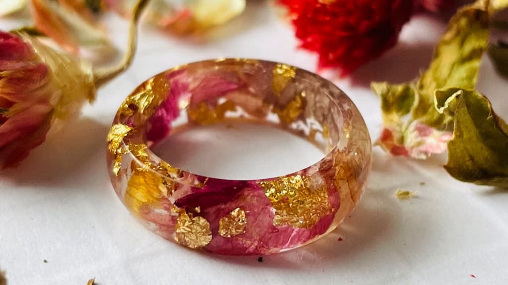Custom Handmade Resin Flower Ring