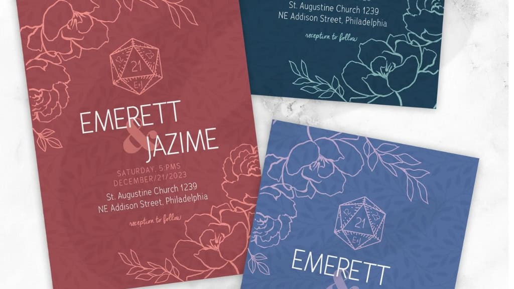 Dungeons and Dragons Wedding Invitation Set
