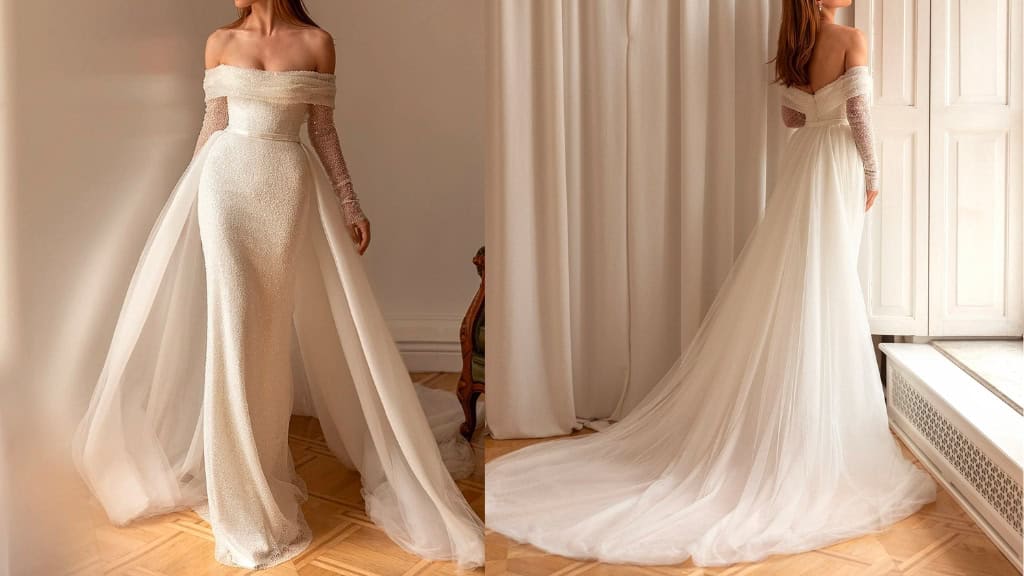 Elegant Glittermermaid Satin Wedding Dress