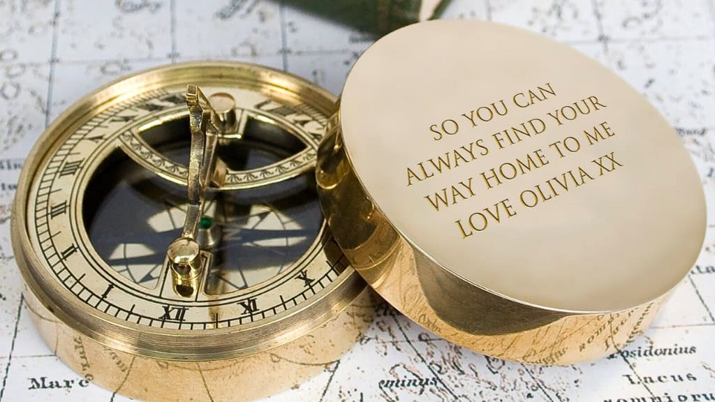 Personalised Brass Adventurer's Compass