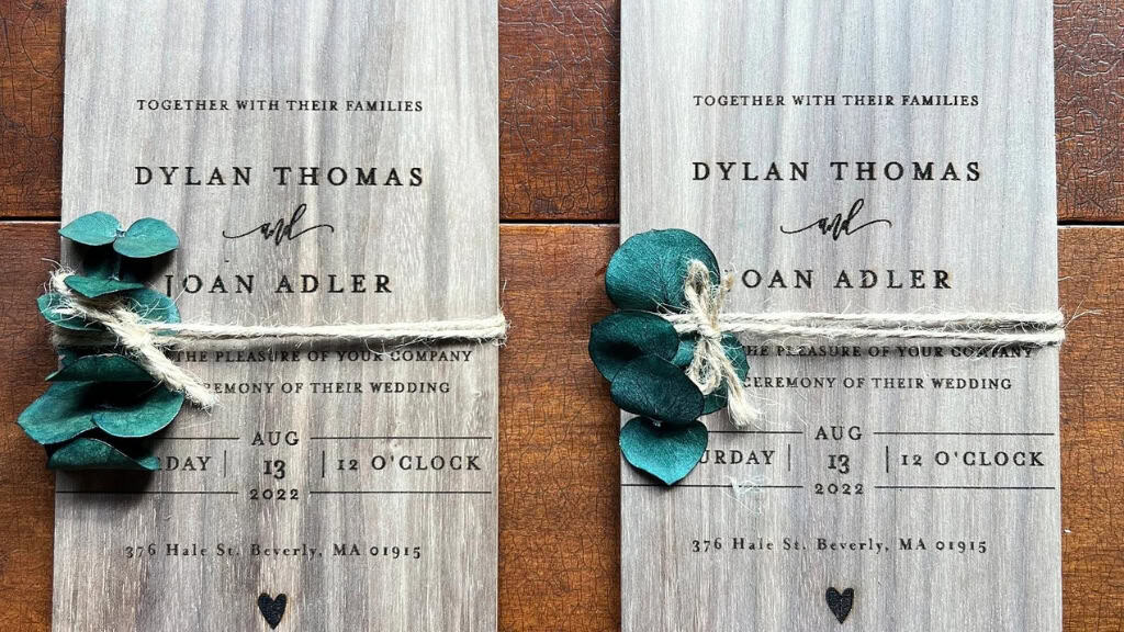 Eucalyptus Wood Wedding Invitation