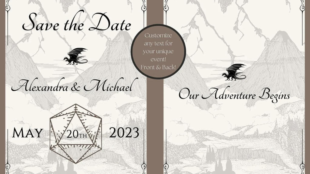 D&D Adventure Save the Date Template