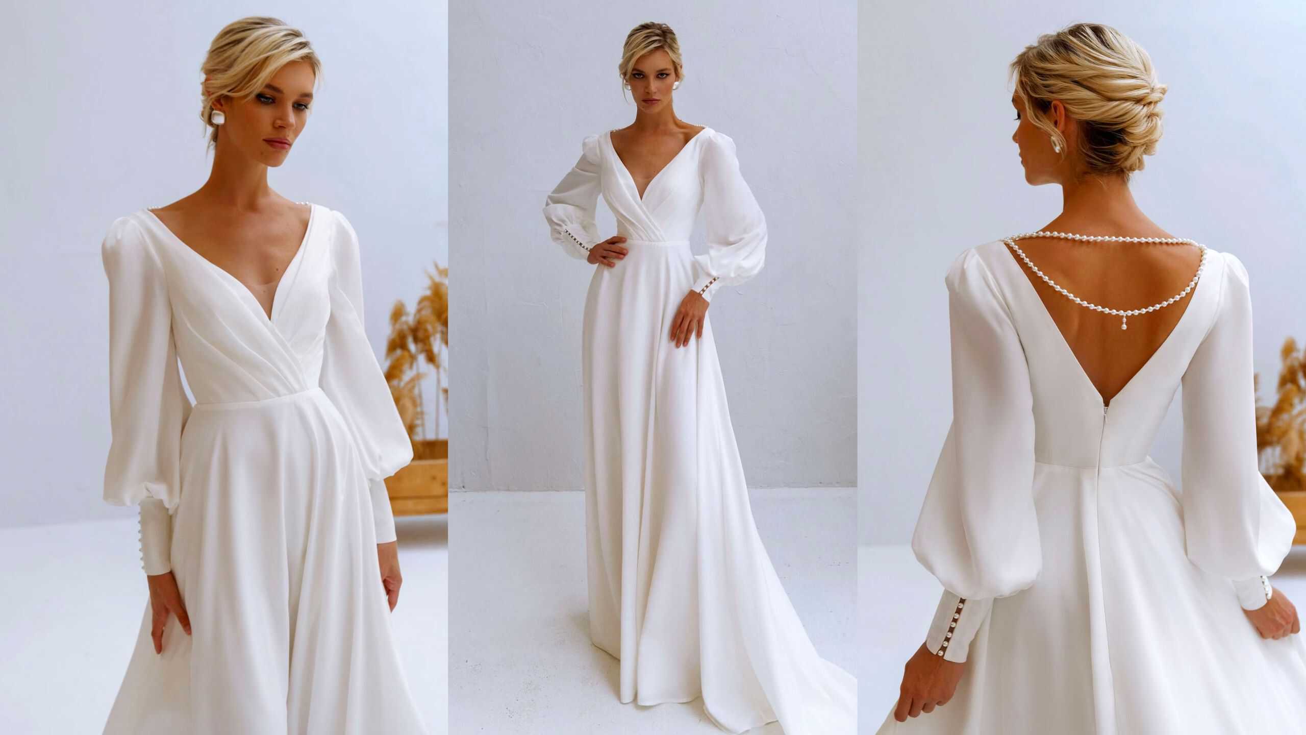 Ebby Vintage Long Sleeve Wedding Dress