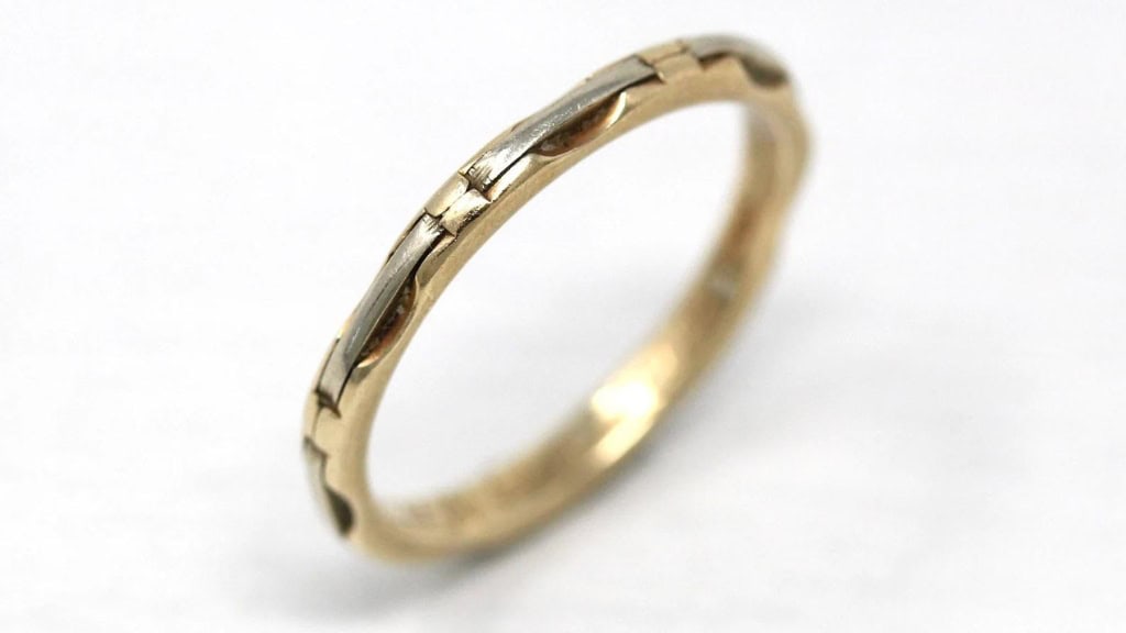 Vintage Two Tone 14k Gold Wedding Ring