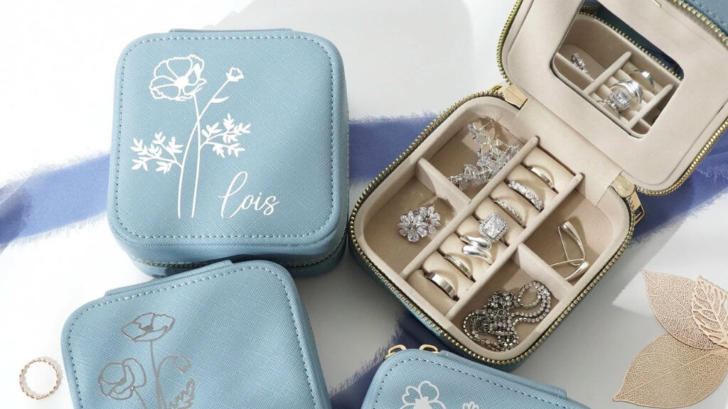 Personalized Birth Month Flower Jewelry Case
