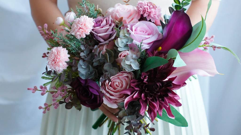 Purple and Blush Pink Bridal Bouquet
