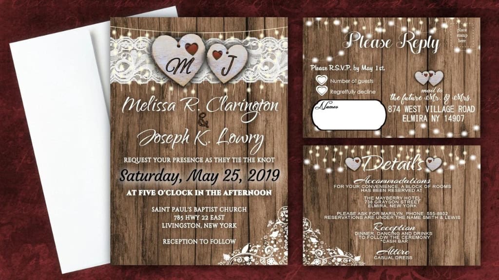 Rustic Barn Heart Wedding Invitations