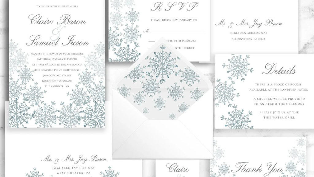 Snowflake Winter Wedding Invitations