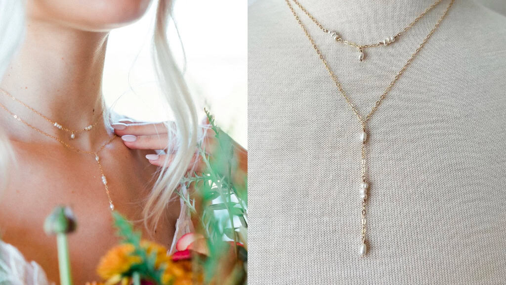 Dainty Freshwater Pearl Necklace Set