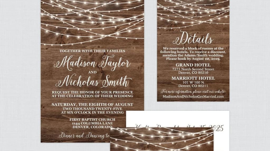 Rustic Printable Wedding Invitation Suite