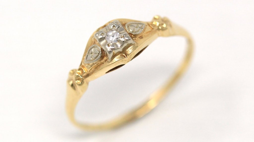 Genuine 1940s Retro 14k Yellow & White Gold Ring
