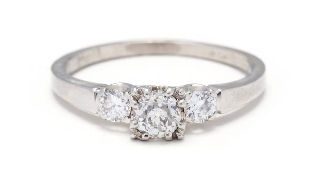 Vintage Platinum 3-Stone Diamond Ring