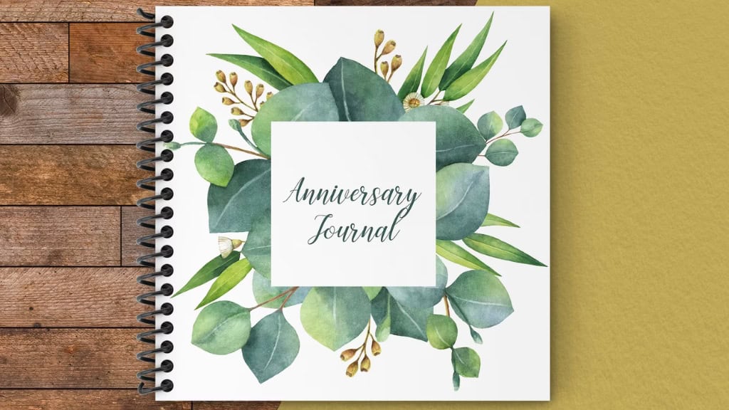 Wedding Anniversary Journal with Eucalyptus Design