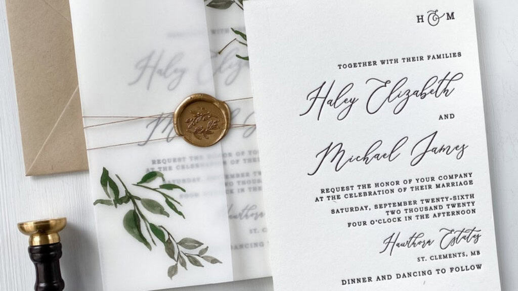Watercolor Greenery Wedding Invitation Suite