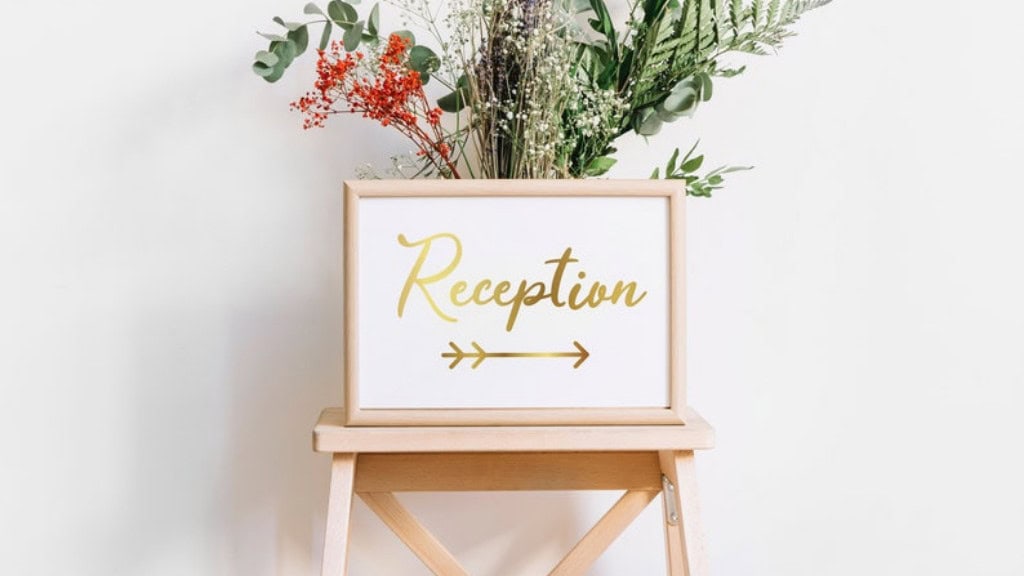 Reception Direction Gold Foil Sign