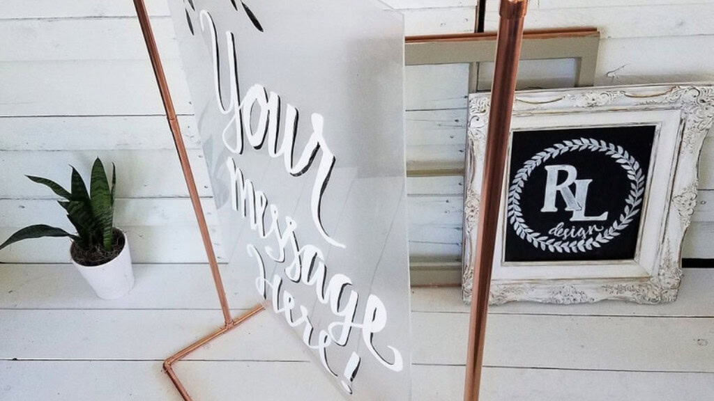 COPPER Wedding Sign Display Frame