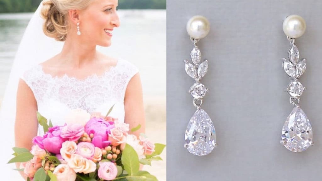Ashley Crystal Teardrop Bridal Earrings