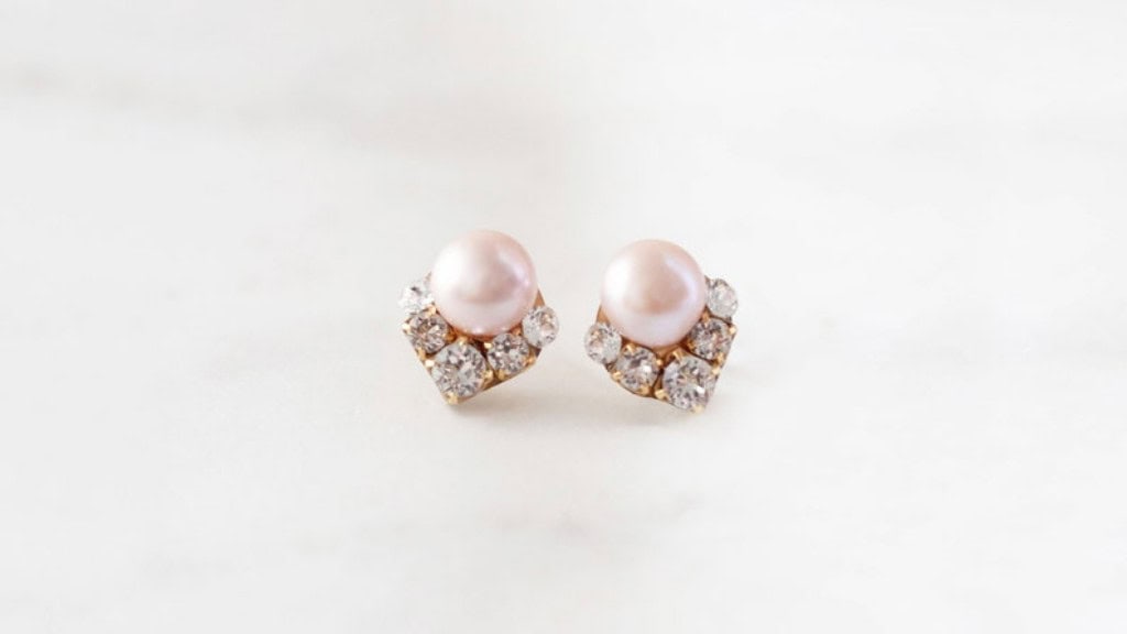 Celestial Blush Handmade Pearl Earrings