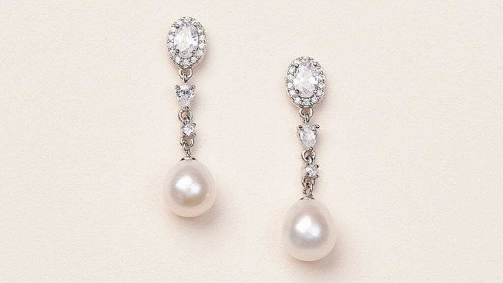 Adele Cubic Zirconia Pearl Drop Earrings
