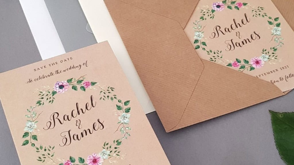 Rustic Wedding Invitation Set with Tags
