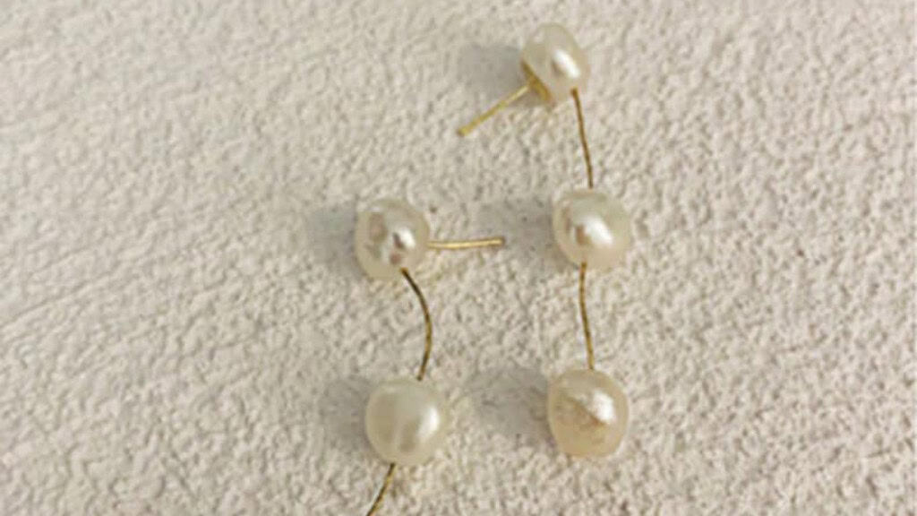 Long Pearl Drop Wedding Earrings