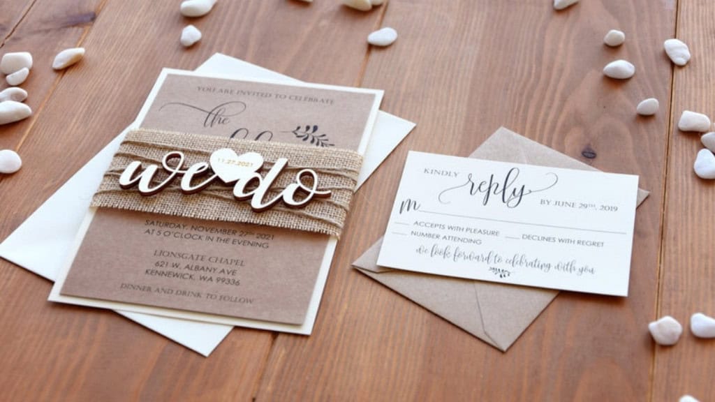Personalized Wooden Rustic Wedding Invitations