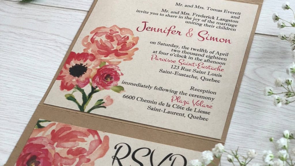 Rustic Wedding Pocket Fold Invitation
