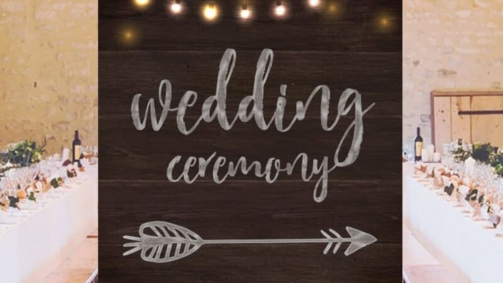 Large Arrow Wedding Ceremony Direction Sign