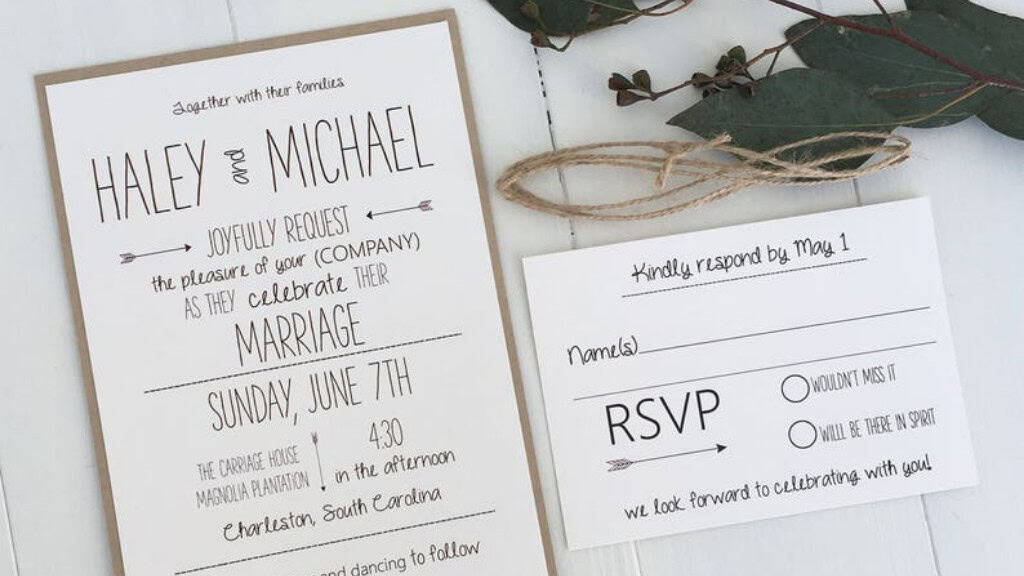 Modern Rustic Handmade Wedding Invitations