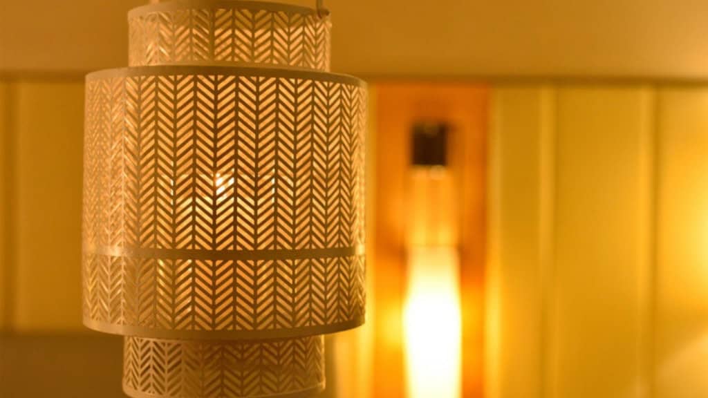 White Metal Chevron Tea Light Lantern