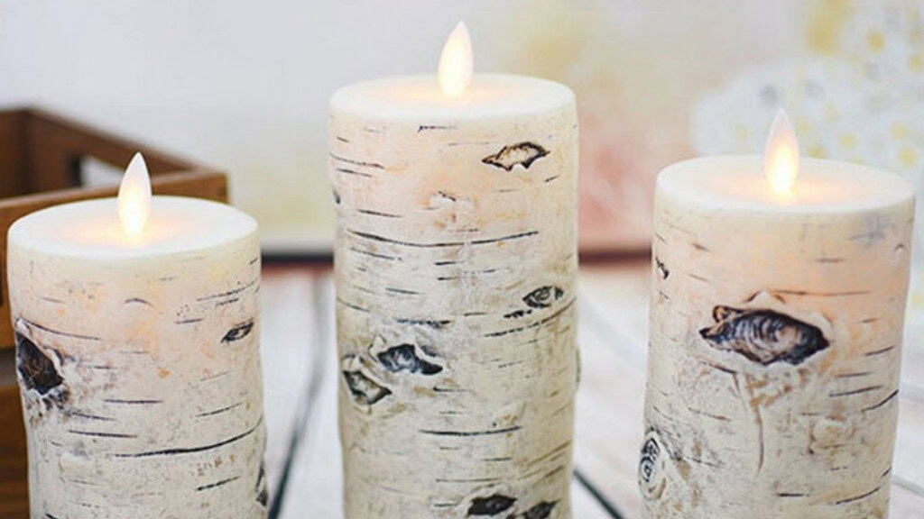 Birch Bark Flameless Candles