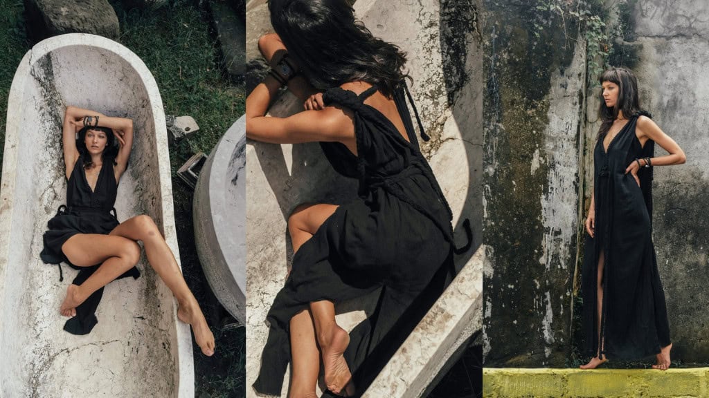 AYA Black Boho Plus Size Wedding Dress