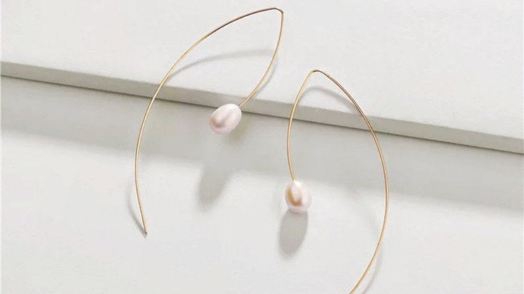 Brass Pearl Drop Earrings