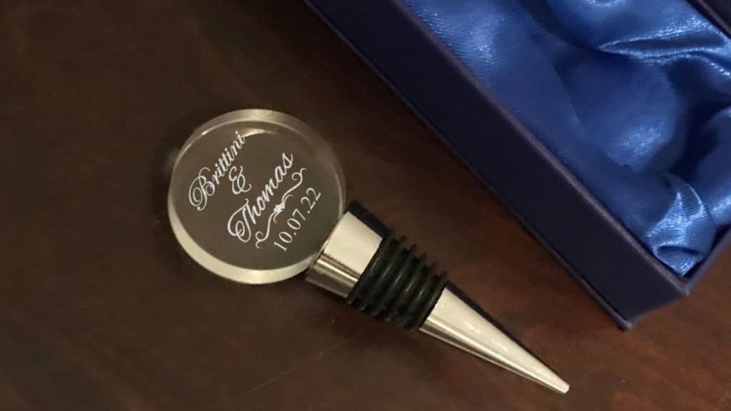 Personalized Crystal Wedding Bottle Stopper