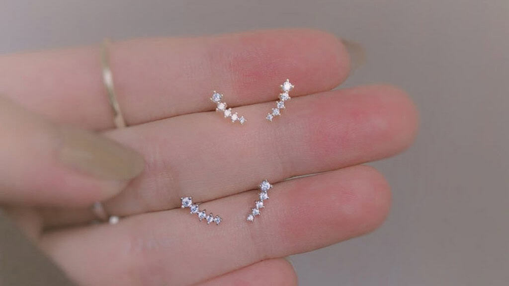 Pave Crystal 925 Sterling Silver Ear Climber
