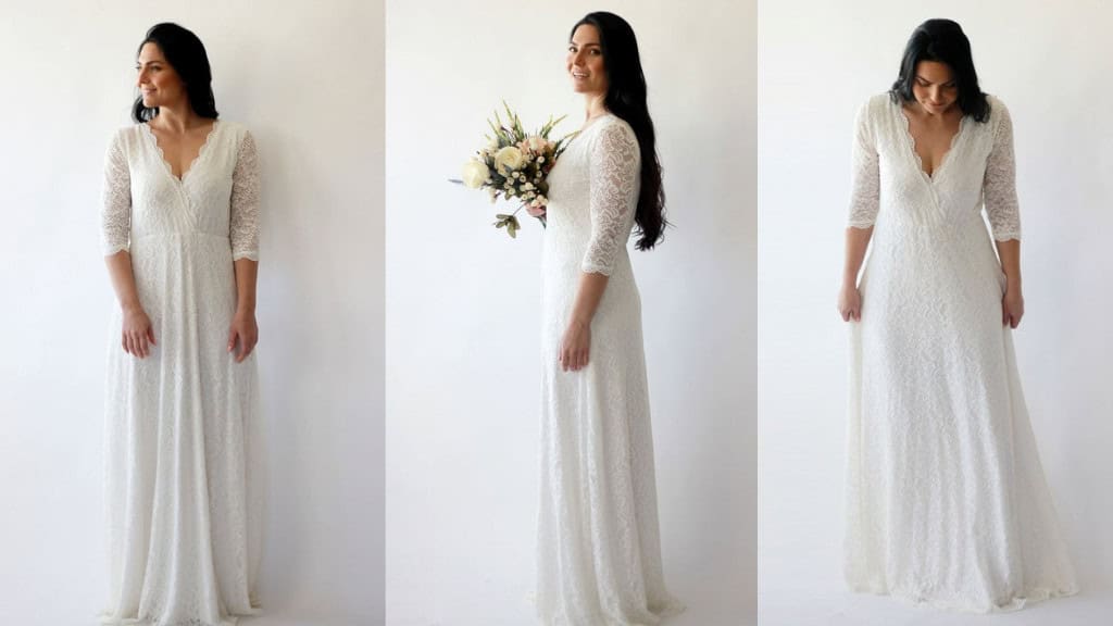 Bestseller Curvy Wrap Ivory Wedding Dress