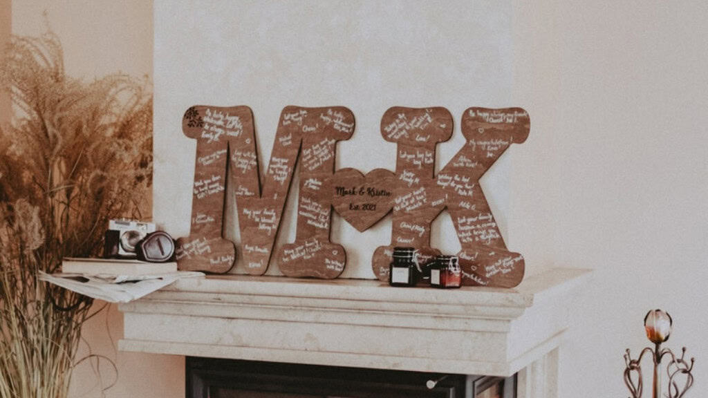 Custom Couple Initial Wedding Guest Book