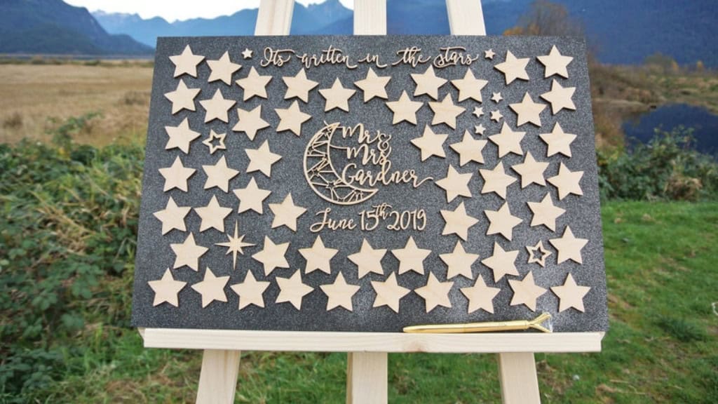 Celestial Custom Wedding Guest Book