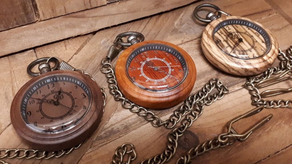 Personalized Wooden Pocket Watch for Him