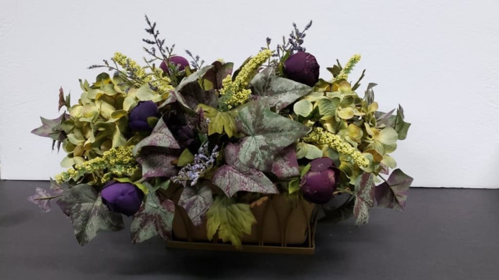 Stunning Purple Green Leaves Arrangement