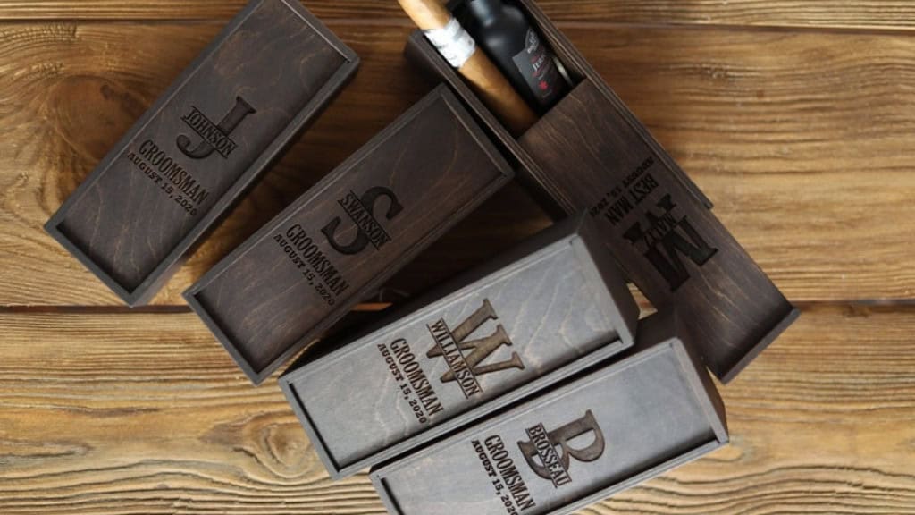 Personalized Wooden Groomsmen Gift Boxes