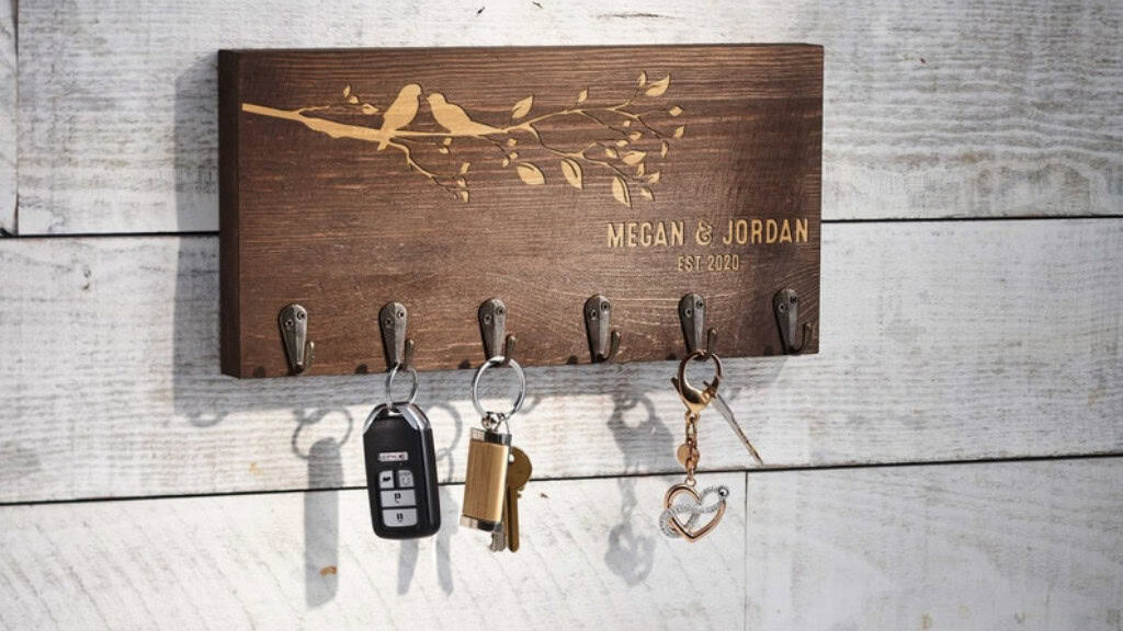 Personalized Rustic Wooden Key Hook