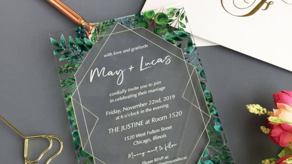 Custom Acrylic Wedding Invitation