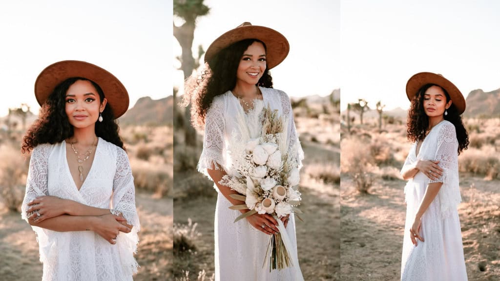 Minimalist Boho Lace Wedding Dress